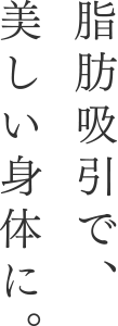 脂肪吸引で、美しい身体に。