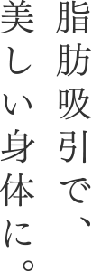 脂肪吸引で、美しい身体に。